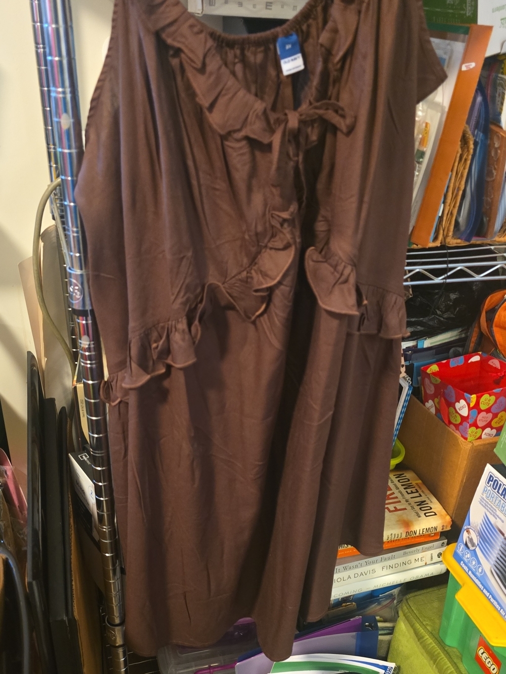Old Navy Brown Ruffle-Trim Maxi Dress